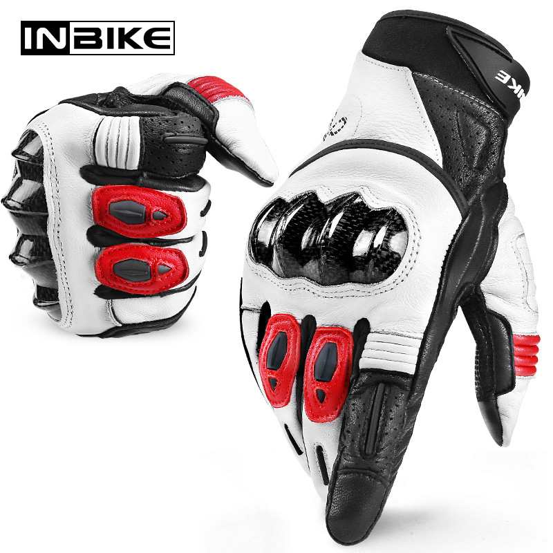INBIKE 오토바이 장갑 남성용 염소 가죽 터치스크린 오프로드 라이딩 오토바이 라이더 보호 장비 IM808 보호
