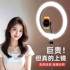 メーカー直接供給携帯電話ライブブロードキャストブラケット美容補助光屋外写真撮影ソフトライト LED 12inch リングライト