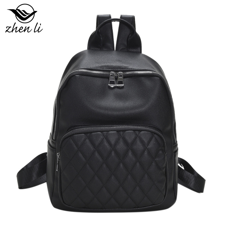 Women's Travel Backpack Pu Leather Embroidered Thread Leisure Bag_voghion.com