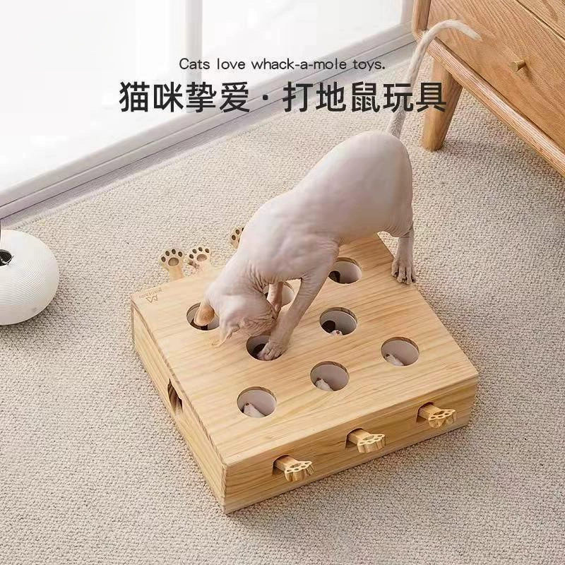Игрушка Cat Whack-a-Mole, интернет-знаменитость, дразнящая кошка, палочка для самосчастья, ловля мыши, снятие скуки, деревянные принадлежности
