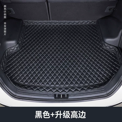 thickened and wear-resistant decorative – Trunk Mat - black-with-black-lines-high-sided-thickened-version-audi-q3-19-25-models-upper-layer