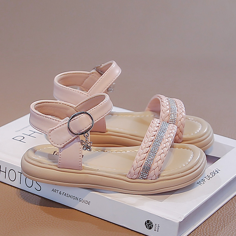 Zapatos romanos de suela suave para niños 2026 verano nuevos zapatos de playa de moda para niñas, zapatos de princesa de dedo abierto para niños grandes image 8