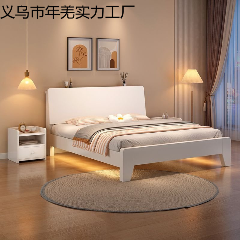 All Solid Wood Bed 1.5m Double Bed for Home Use, Master Bedroom Large Bed, Simple Modern Thickened Single Bed 1.2m Rental Apartment All Solid Wood Bed 1.5m Double Bed for Home Use, Master Bedroom Large Bed, Simple Modern Thickened Single Bed 1.2m Rental Apartment