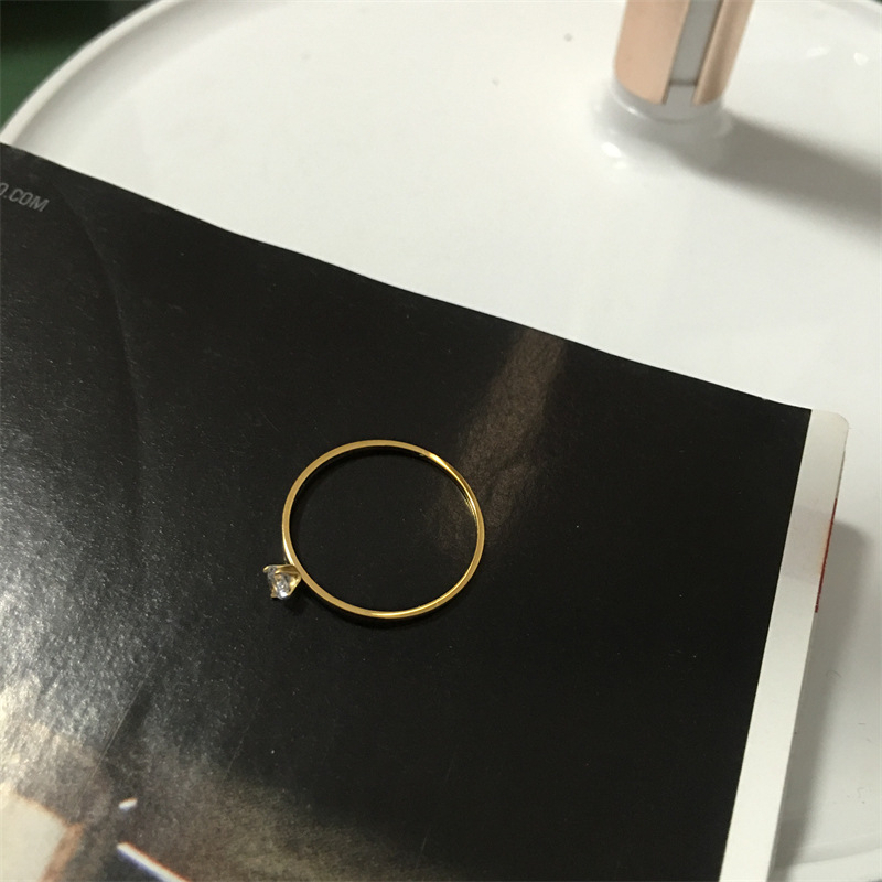 Simple Style Geometric Titanium Steel Gold Plated Rings