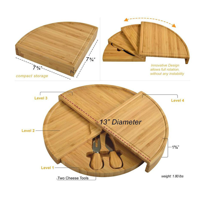Bamboo Cheese Board Combination Dinner Plate Set Outdoor Portable Round Cheese Bread Plate Fruit Snack Wooden Tray Bamboo Cheese Board Combination Dinner Plate Set Outdoor Portable Round Cheese Bread Plate Fruit Snack Wooden Tray