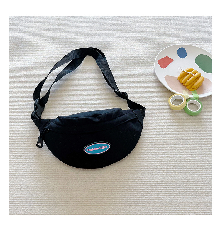 Kid'S Canvas Solid Color Basic Square Zipper Fanny Pack display picture 13