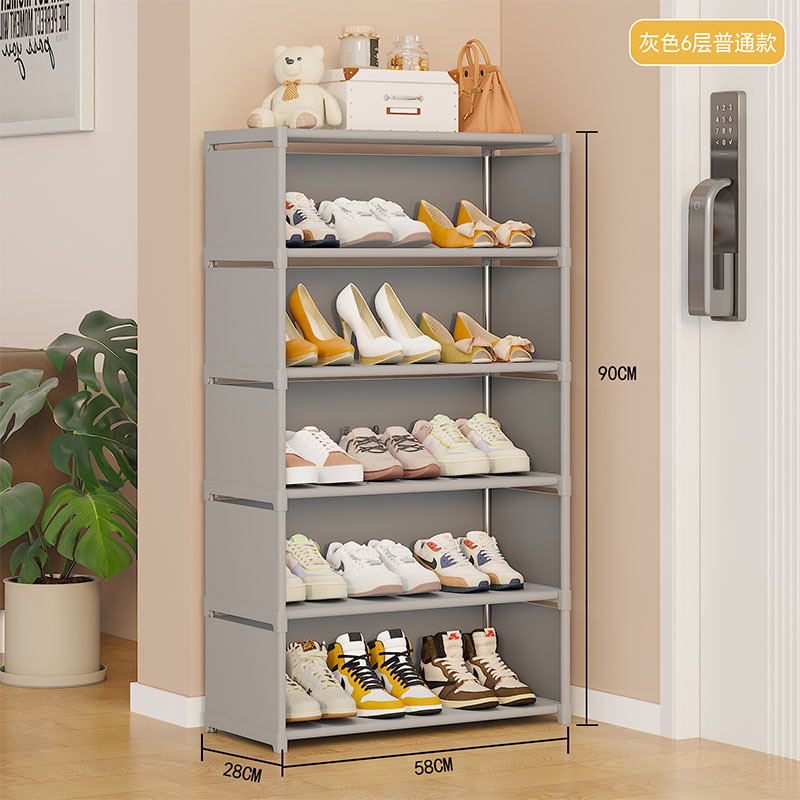 Estantes de zapatos simples de almacenamiento de puerta doméstica hermoso interior a prueba de polvo multicapa de gran capacidad gabinete de zapatos comercio exterior explosión al por mayor image 16