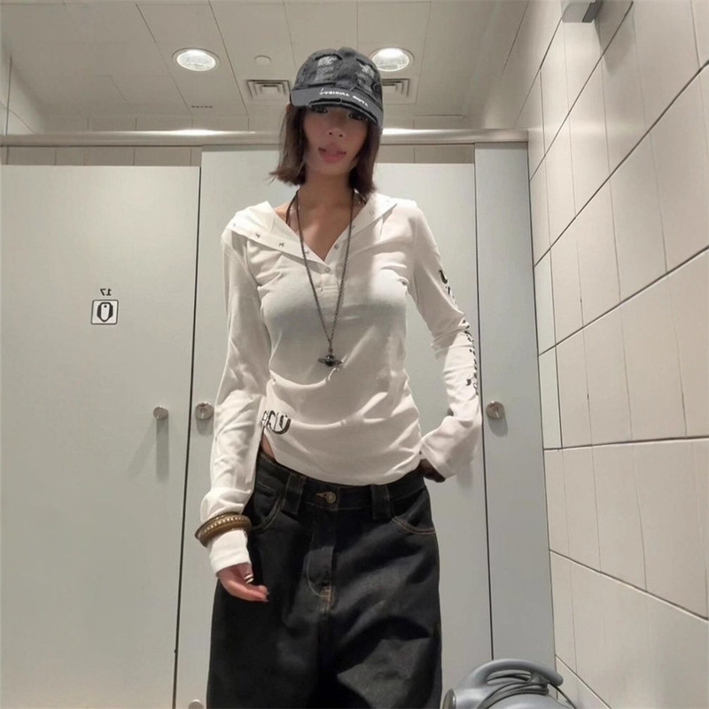 American Retro Hooded Long-Sleeved T-Shirt Summer Thin Long-Sleeved Sun Protection Shirt New Slim Slimming Look Sexy Top American Retro Hooded Long-Sleeved T-Shirt Summer Thin Long-Sleeved Sun Protection Shirt New Slim Slimming Look Sexy Top
