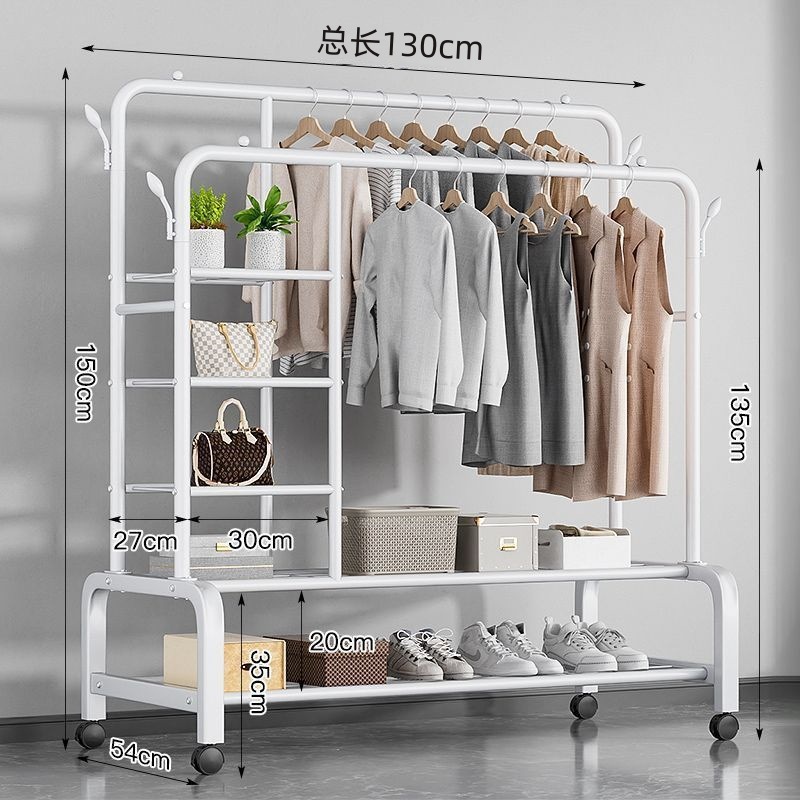 Percha de secado de ropa de piso dormitorio doméstico colgar ropa plegable de una sola varilla simple dormitorio interior móvil percha de sombrero