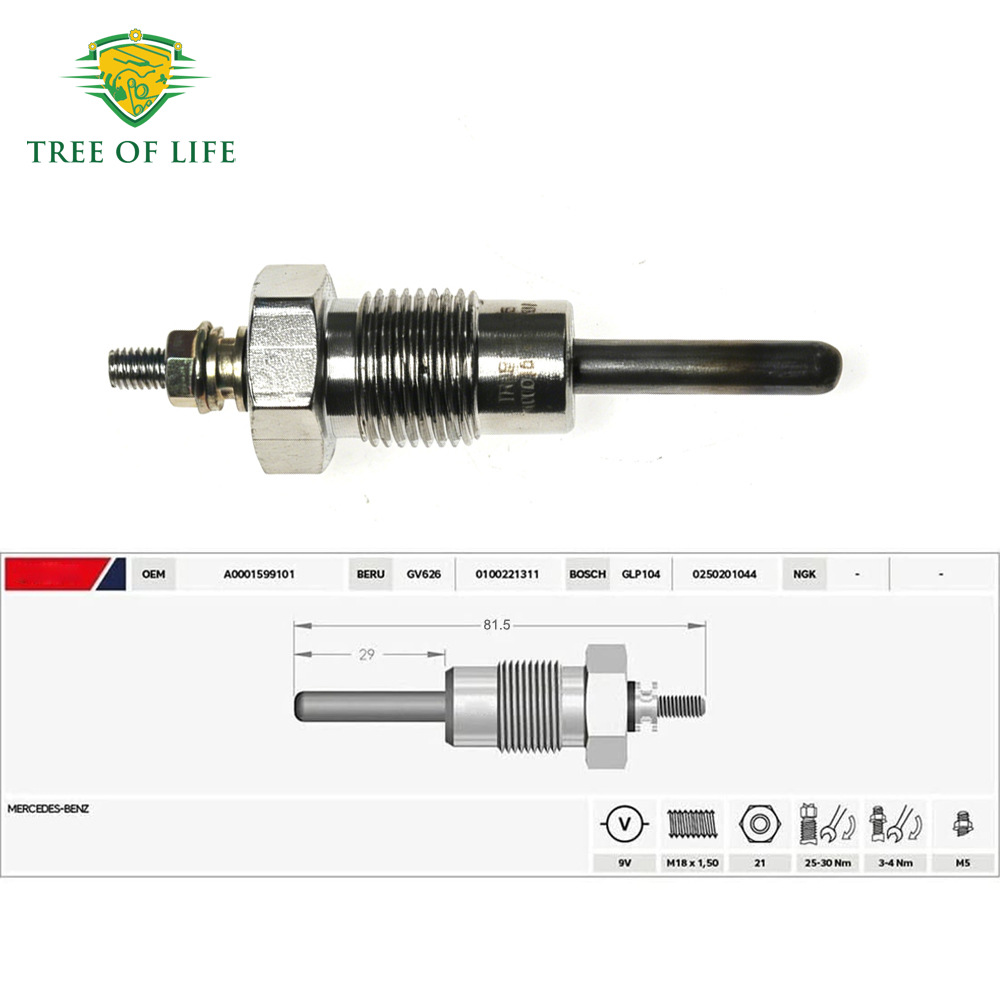 A0001599101 0001599101 9V suitable for Mercedes-Benz preheating plug