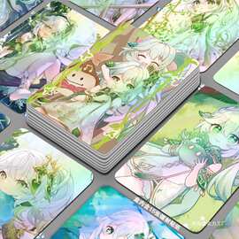 草神纳西妲镭射小卡三寸盒装双面覆膜动漫圆角拍立得LOMO卡明信片