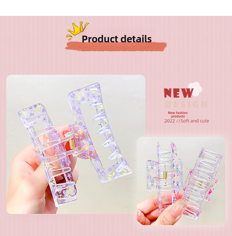 Pinza per capelli floreale estiva molletta trasparente_voghion.com