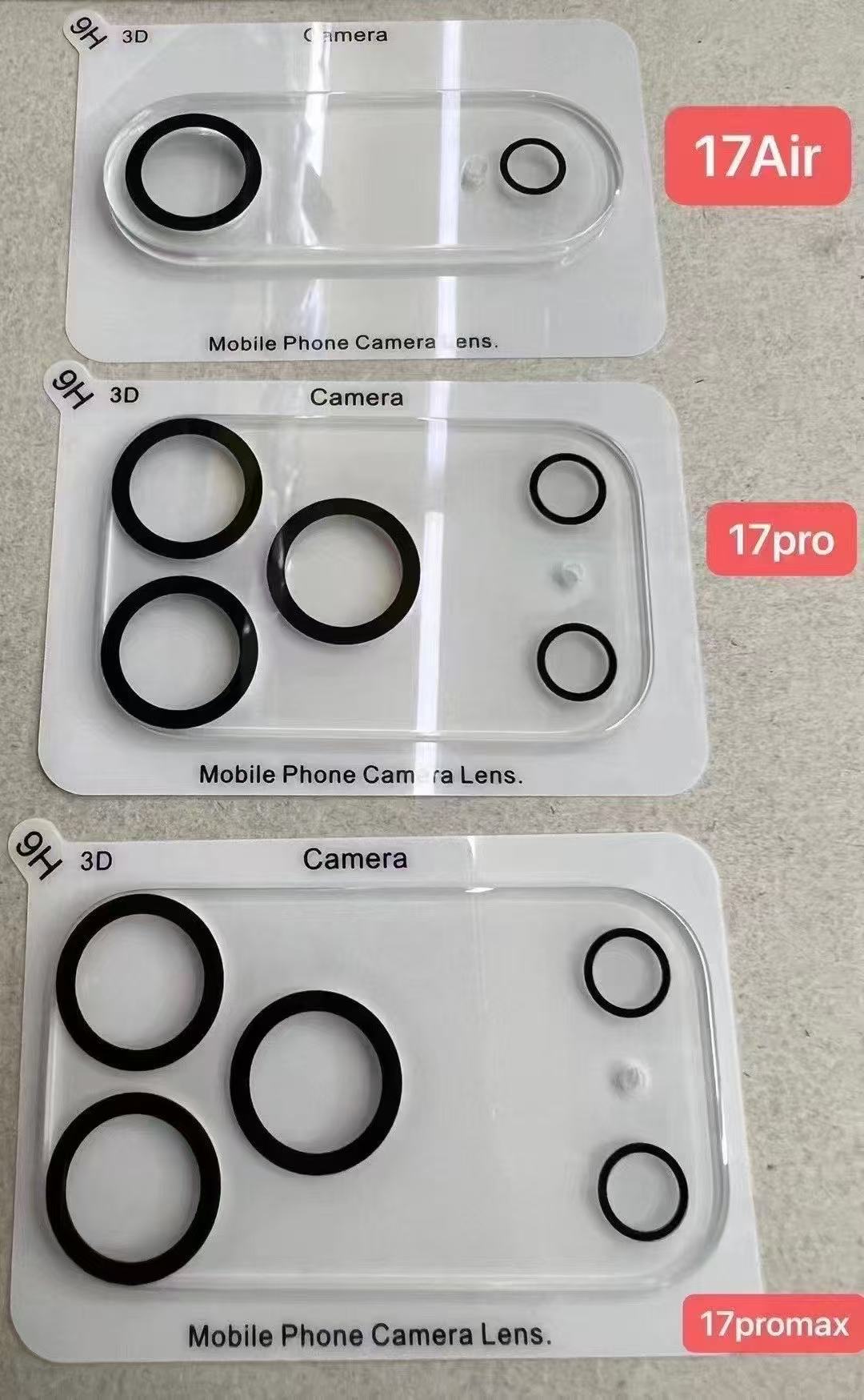 Para iPhone17Air Apple 17ProMax lente de serigrafía protección de gran arco de alta penetración 3D película de lente estereoscópica