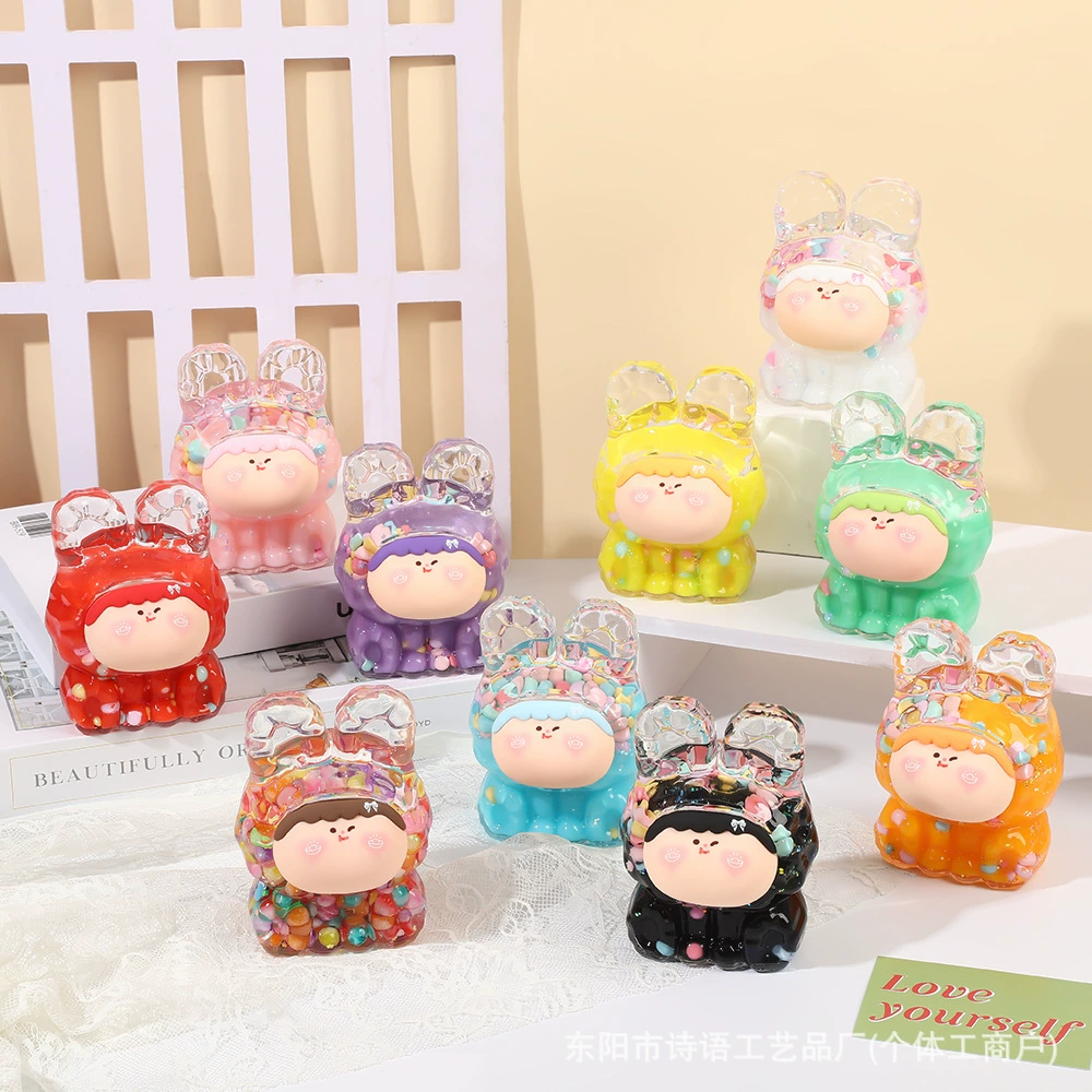 Big Mac cute Lilith doll bursting colorful beans into oil quicksand creative ornaments live broadcast pairs blind box