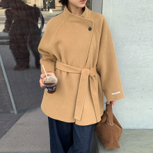 MOXI 十三行女装2025冬季新款双面羊绒外套女中长款立领羊毛大衣