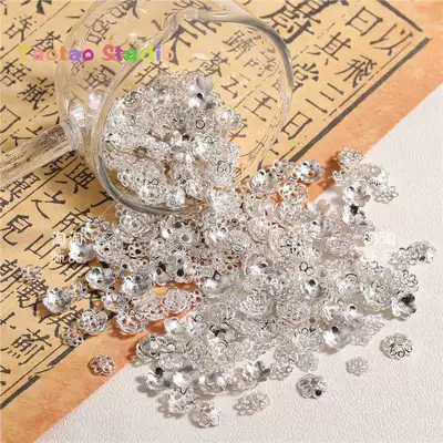 Zərgərlik ara hissələri, Bead Pendant DIY Jewelry Accessories Tube - bright-silver-flower-holder-randomly-mixed-50g-standard