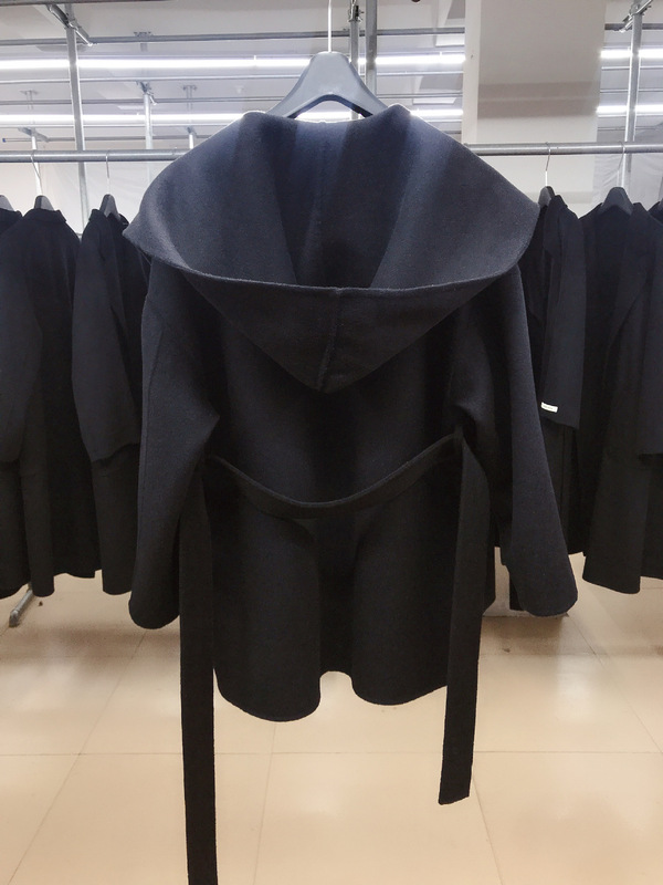 現物大連nss秋冬現物の中の長いタイプの婦人服は帽子のゆったりしている版の両面のカシミヤのコートのウールの外にあります。|undefined