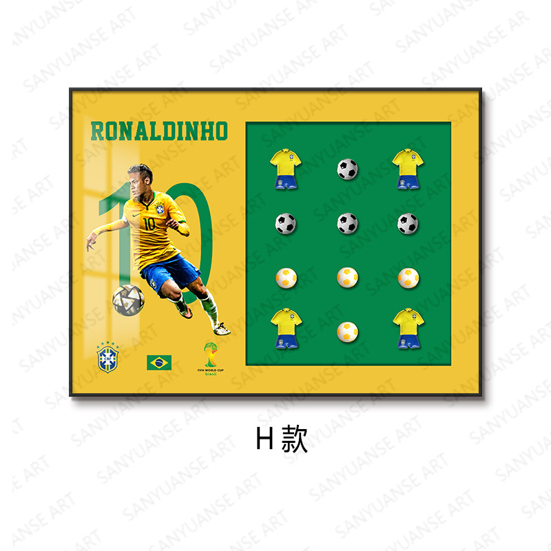 Pintura decorativa de camiseta de fútbol físico C Luo Beckham colección de carrera de estrellas