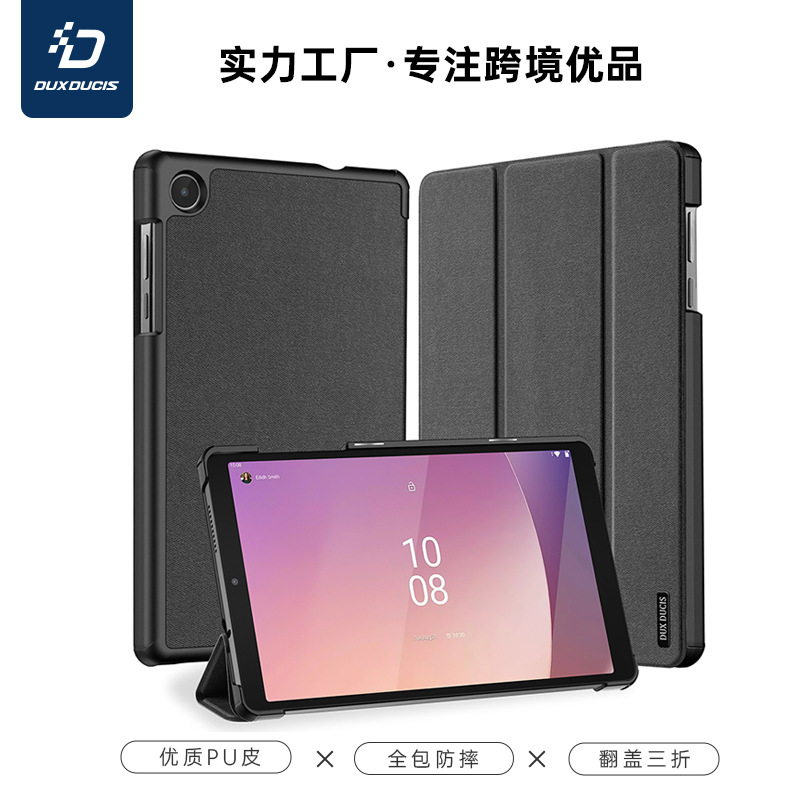 Aplicable a Lenovo tabm8 tableta caja protectora al por mayor de la fábrica lenovoM9 Flip triple gota-caja de cuero resistente al nuevo producto