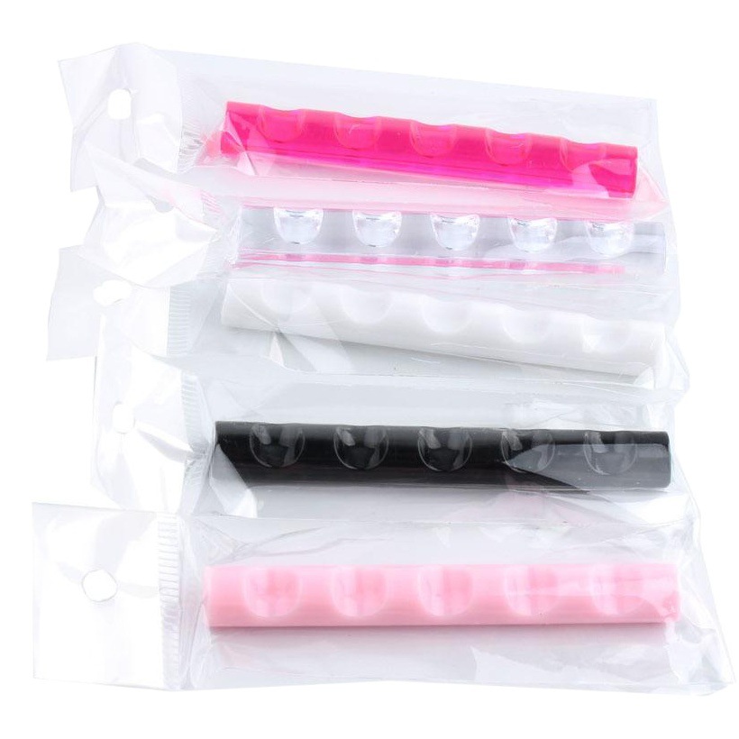 Portable Mini Nail Art Strip Pen Holder Japanese Style Transparent Crystal 5-Slot Multi-Color Selection Japanese Style