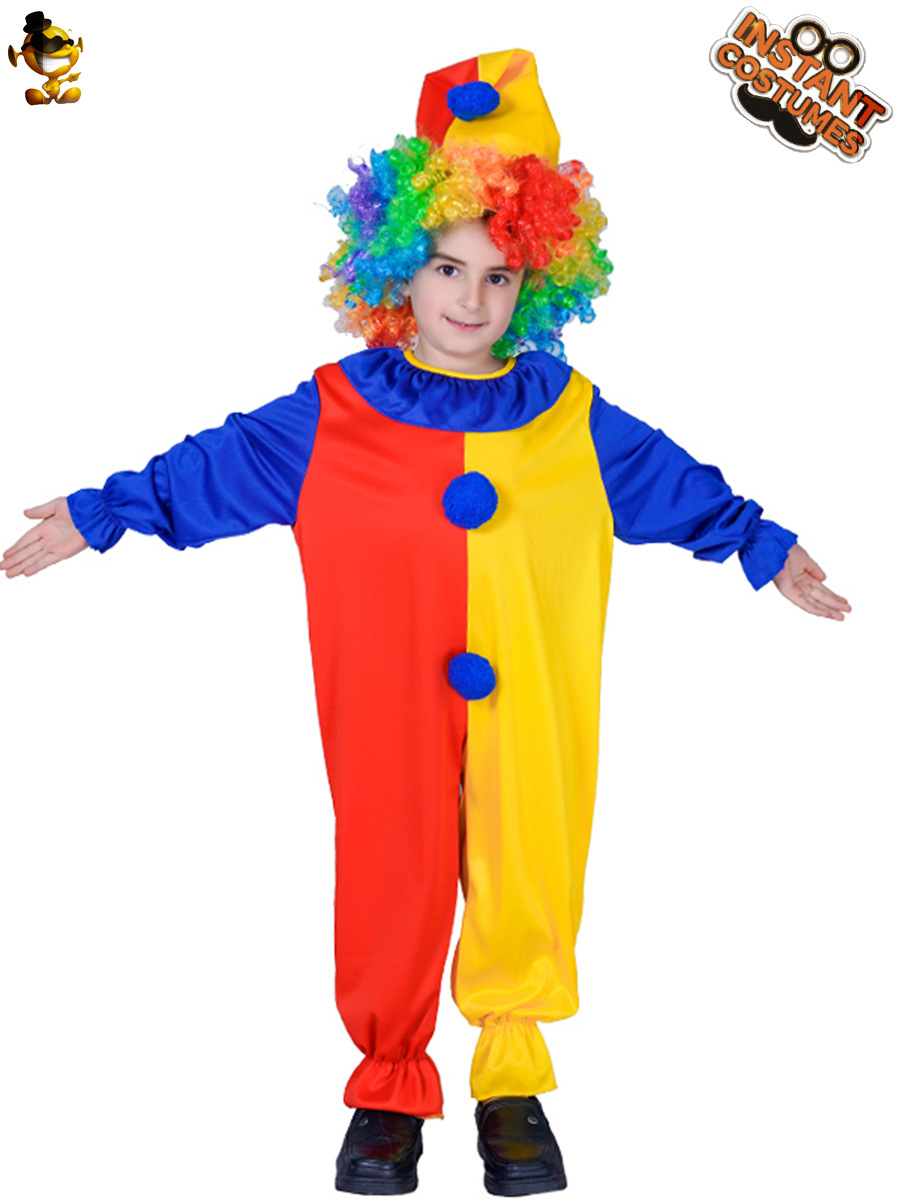 Halloween niños payaso rendimiento apoyos traje niños pequeños payaso juego de rol traje de rendimiento