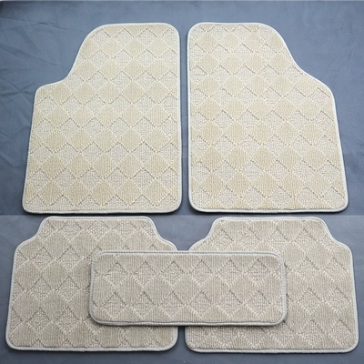 Universal Foot Pad, 4-Piece Plaid Floor Mats Waterproof Anti-Slip - thickened-beige-rhombus-universal-5-pieces