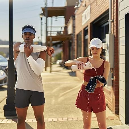 Cooling sun protection sleeves - lightweight elastic fabric - can cool down for up to 2 hours - UPF50 sun protection, machine washable