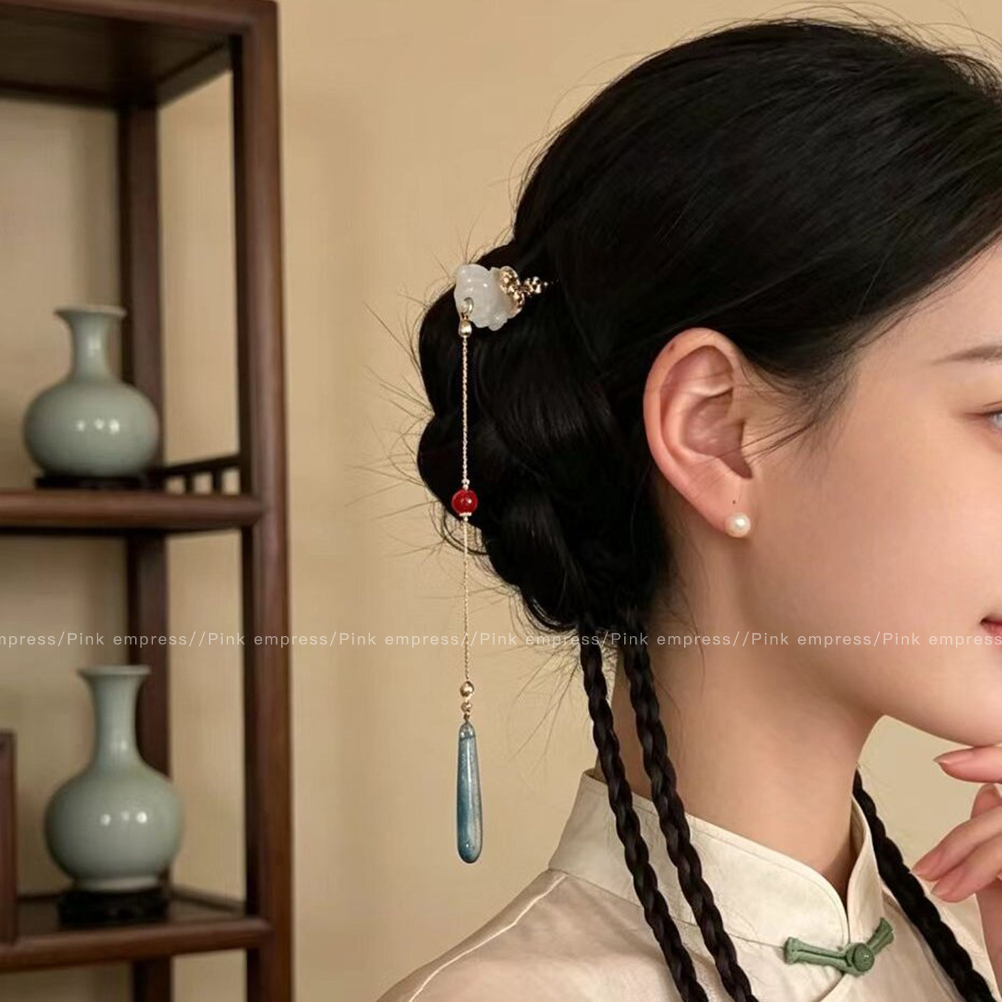 Nuevo estilo chino estilo antiguo horquilla de alta gama simple moderno palillos de madera fresco temperamento Hanfu cheongsam updo horquilla para el cabello para las mujeres