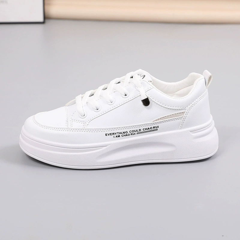 Белые туфли на толстой подошве, женские весенне-летние 2023, новые универсальные сетчатые дышащие кроссовки, повседневные кроссовки, увеличивающие рост, женская обувь