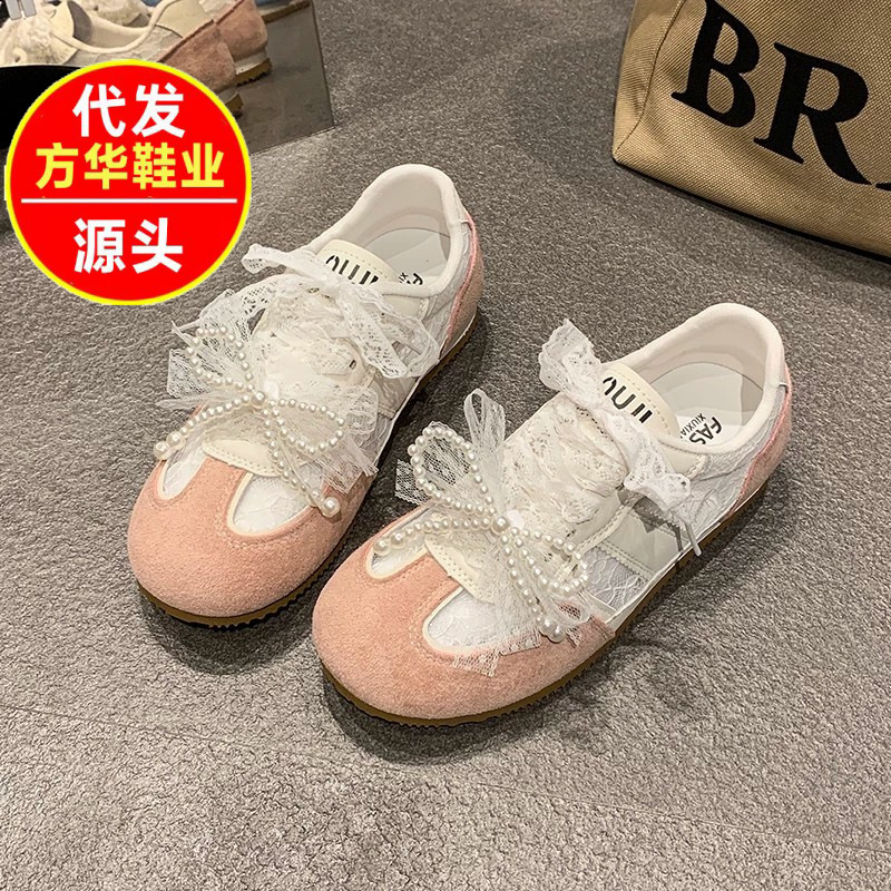 2026 verano nuevo nicho plano zapatos de entrenamiento de la red versátil transpirable zapatos deportivos casuales encaje Gump zapatos mujeres