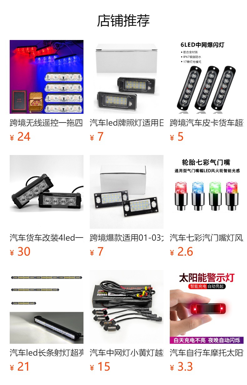 Truck Van 12-24V Car Ultra-Thin Side Signal Warning Light 12Led Strobe Light Flash Light Modification 36W
