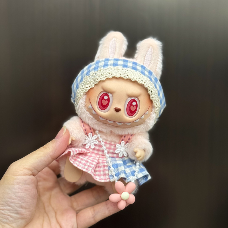 新しいかわいいシュガージェルフェイスラブブドレッシング帽子ペンダントぬいぐるみラブブ人形バッグペンダント|undefined
