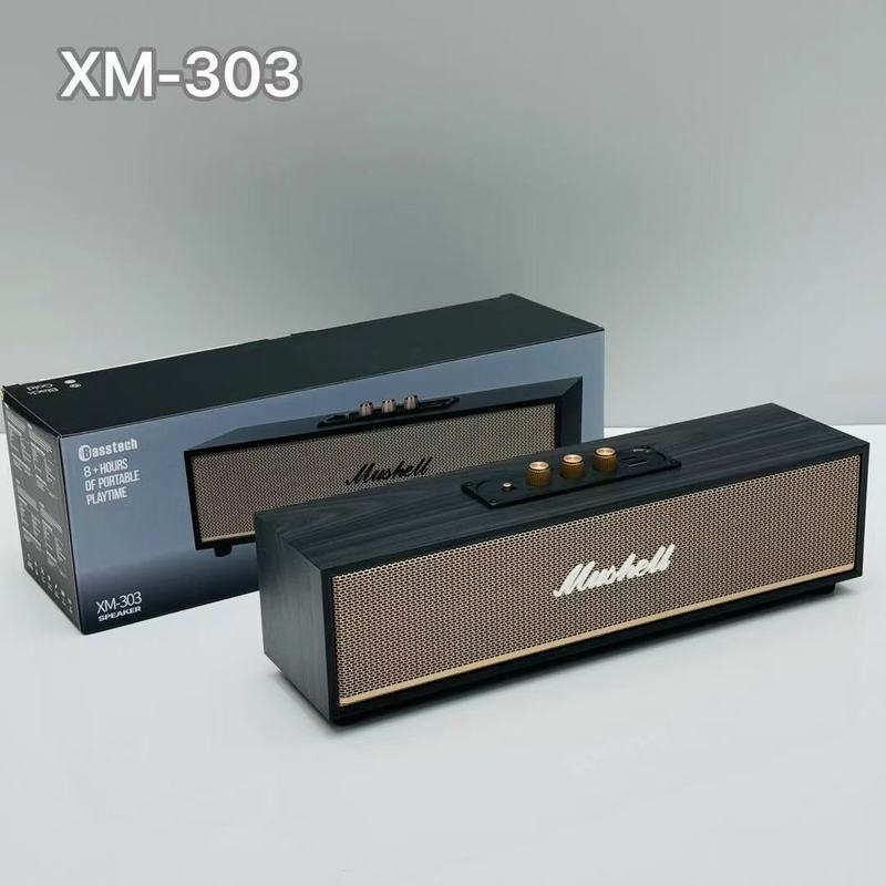 新しい XM303 レトロトレンド Bluetooth オーディオ木製レザー屋外ポータブルサブウーファーポータブル 10 ワット|undefined