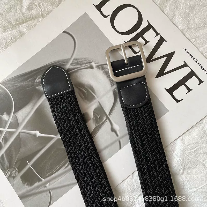 Woven Belt, Unisex Jeans Belt, 3.0 cm Width, Elastic Braided Casual Style, 100 cm
