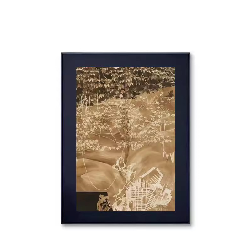 【金丝楠木纹画】风水摆件现代高级客厅背景墙镇宅装饰画玄关挂画|undefined