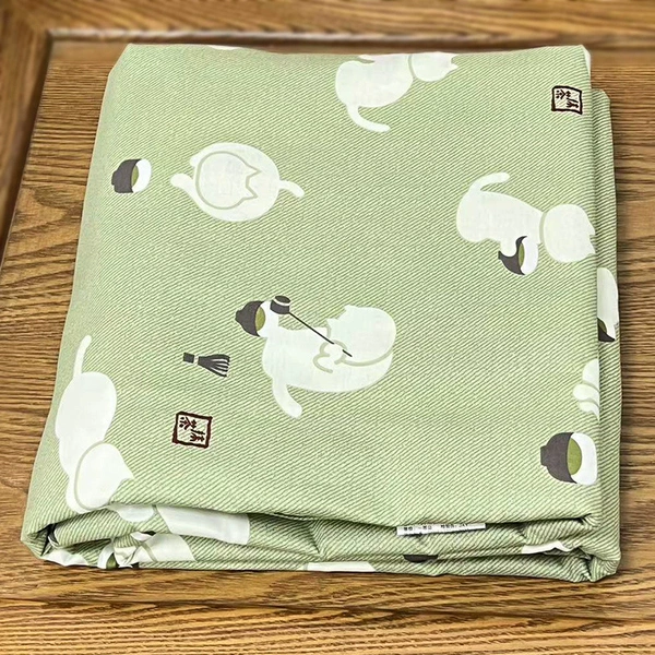40S green cat print