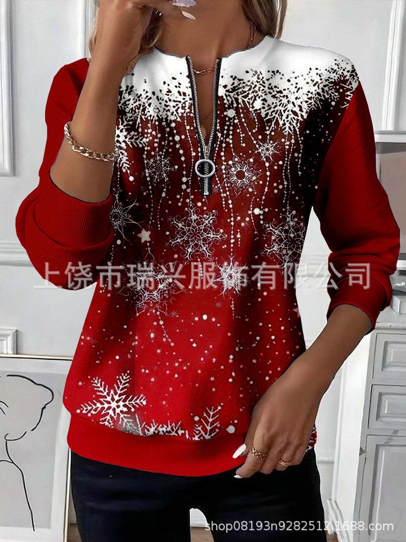 Sudadera Casual de Manga Larga con Estampado para Mujer de Spandex para Uso Diario