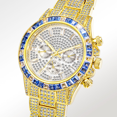 MISSFOX watch European and American big-name fashion high-end Daytona hip-hop starry diamond British men's watch