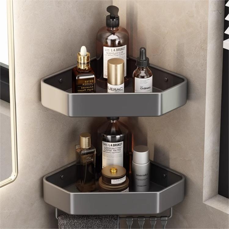 Space aluminum bathroom diamond triangle storage rack toilet toilet punch-free bathroom corner storage bathroom