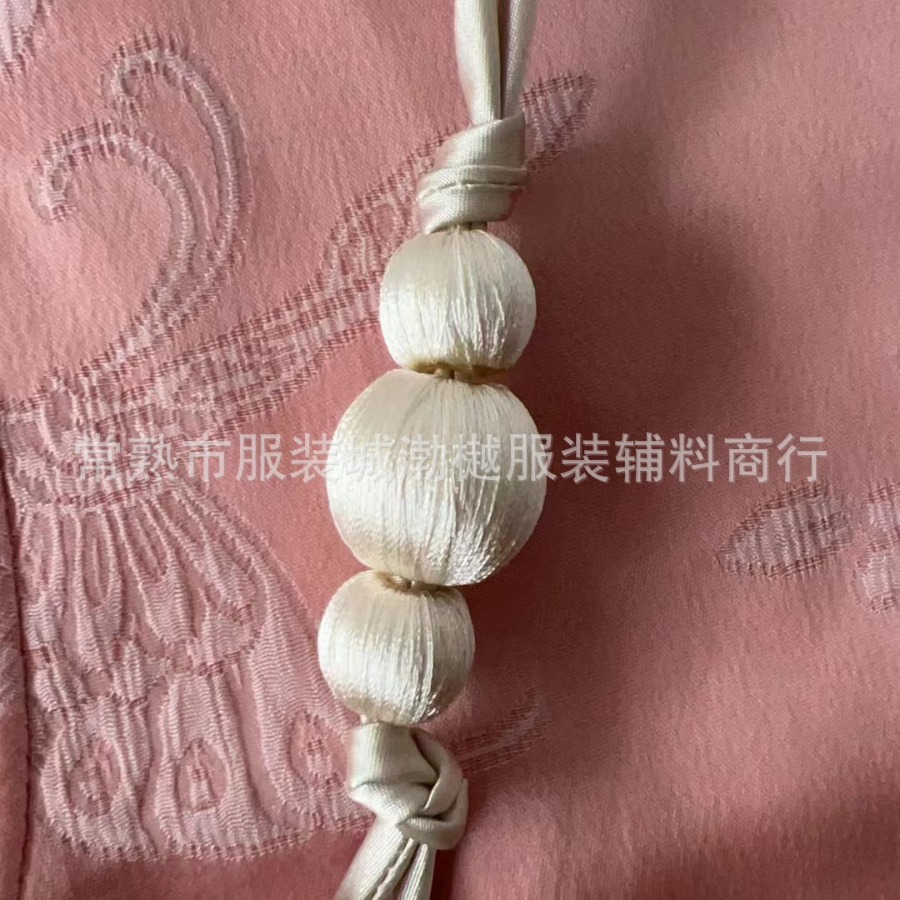 旗袍盘扣汉服中式单珠纽扣绕线纽扣可染色毛衣针织衫辅料串珠手工