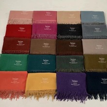 20单色~韩国进口东大门冬新款洋气刺绣仿羊绒保暖双面围巾围脖