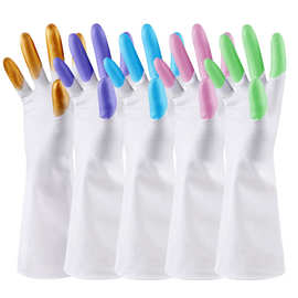 洗碗手套女家务乳胶防水橡胶胶皮厨房洗衣服刷碗清洁家用手套批发