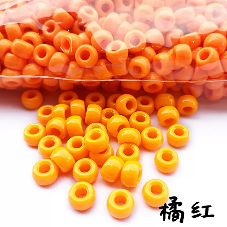 塑料桶珠 ps小马珠脏辫配件 大孔桶珠DIY手工串珠散珠批发