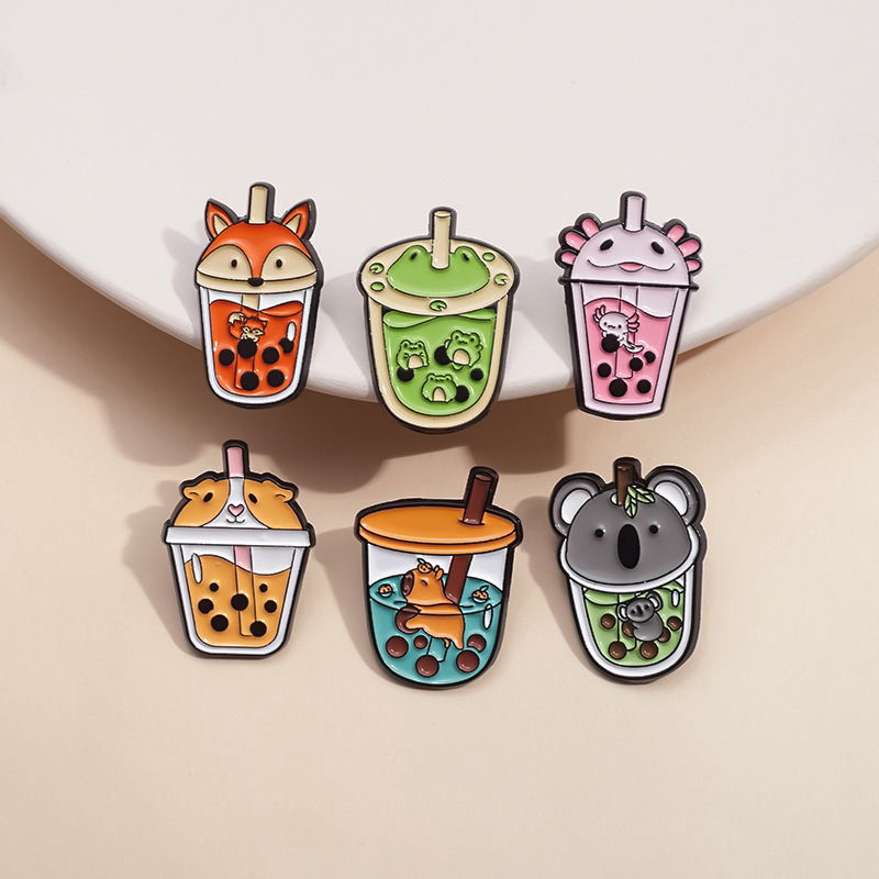 6g Weight Brooches Classification Holiday, Daily Occasion Zinc alloy Material Animal, Cup Pattern Unisex Gender Plating Design Cute Style Cute Pin Animal Cup Zinc Alloy Plating Unisex Brooches 5