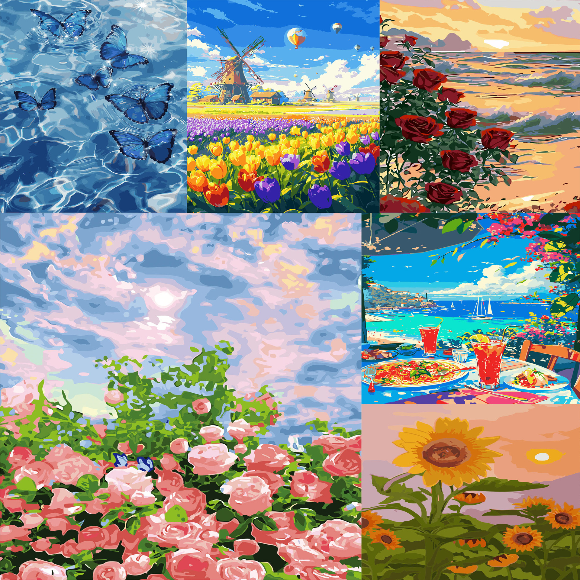 40*50 Large Size Landscape Digital Painting Children's Educational Coloring Filling Handmade Painting DIY Living Room Decorative Painting