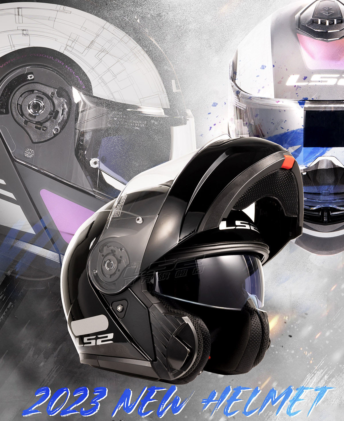 Motorcycle Dual Lens Flip Up Helmet Men Women Motorbike Helmet Winter Anti-fog