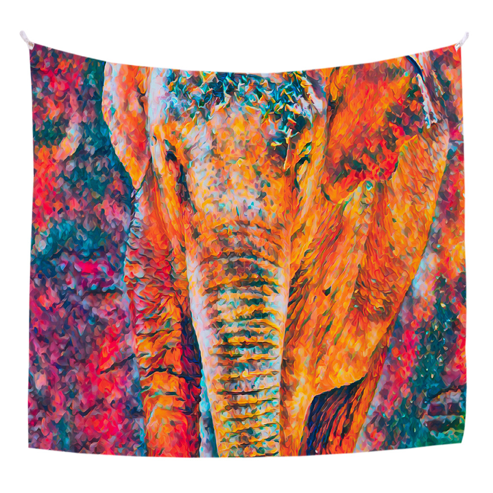 跨境热销墙面艺术挂毯 大象图案挂布 家居装饰壁毯挂画背景布厂家