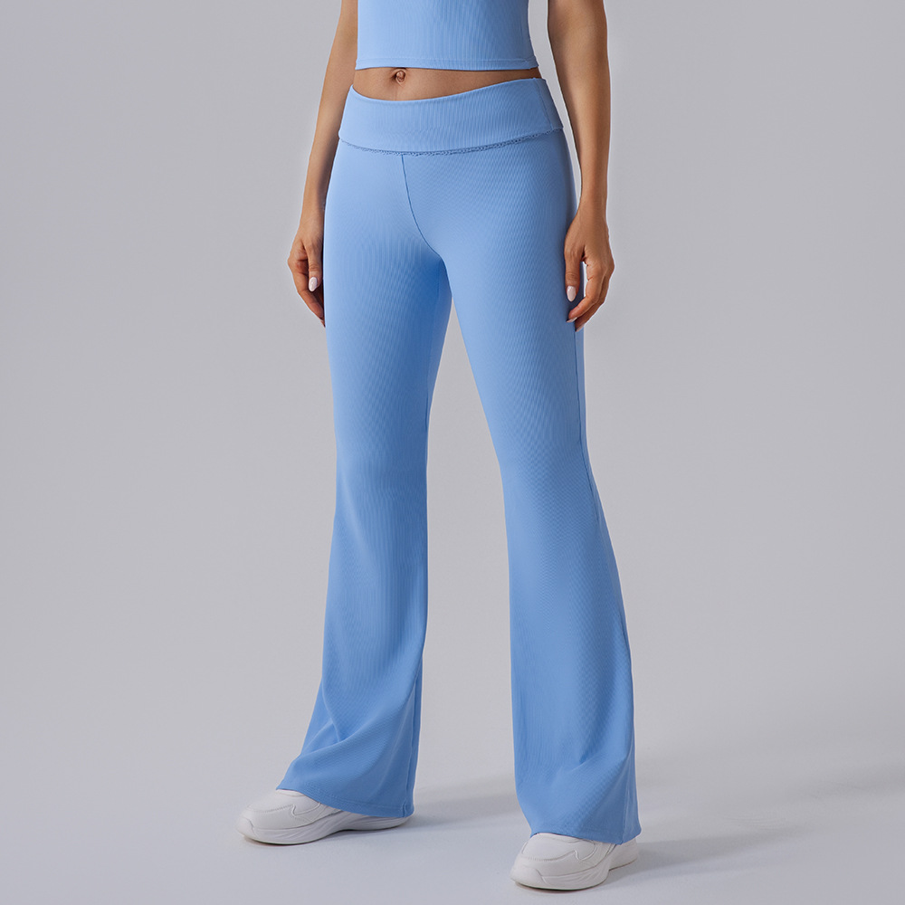 Transfronterizo cintura alta yoga ajustado pantalon de boquilla pantalon de boquilla pantalon de mujer pantalon de entrenamiento casual para correr