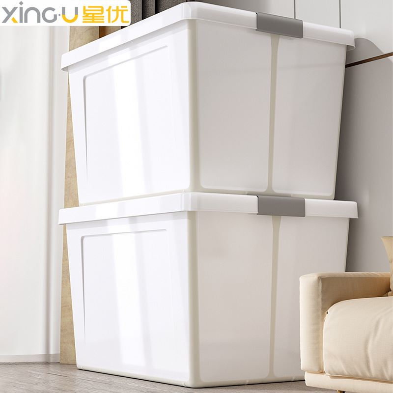 Storage Box Household Plastic Foldable Large Box for Organizing Clothes, Quilts, Wardrobe Thickened Storage Box