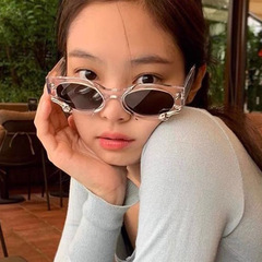 Jennie's Style 3D Spiritual Serpent Aviator Sunglasses Y2K Retro Spice Girl Bar Tech Feeling Shape Sunglasses Trendy Girl